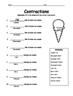 CONTRACTIONS WORKSHEETS | Teaching Resources