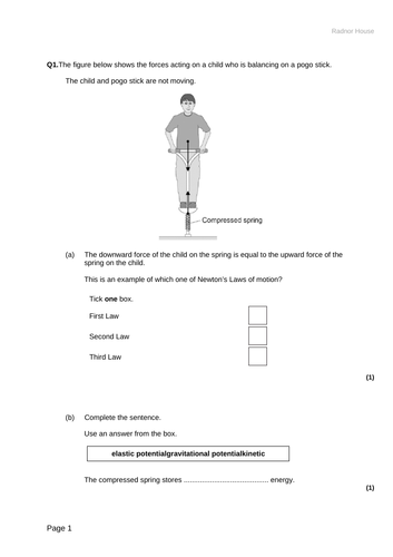 Force Extension And Elastic Potential Energy Calculations Physics