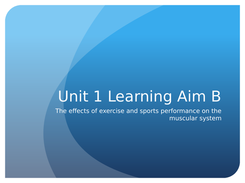 Level 3 BTEC Sport Unit 1 - Muscular system