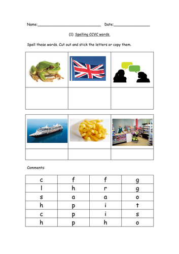 Spelling CVC, CCVC and CVCC words SEN, Primary and Early Years