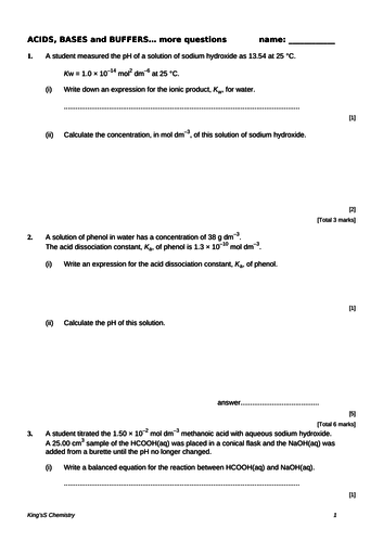 A level chemistry topic 11 assessed homework answers picture