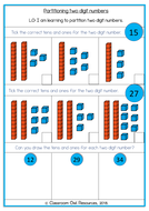 year 2 maths partitioning 2 digit numbers differentiated