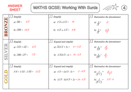 GCSE Maths: Working with Surds (Grade 7-9) | Teaching Resources