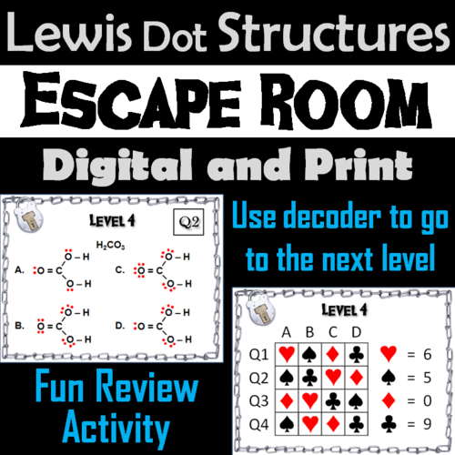 Lewis Dot Structures Activity: Chemistry Escape Room - Science