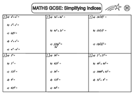 Indices worksheet grade 7 image