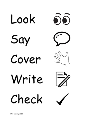 Look Say Cover Write Check Poster | Teaching Resources