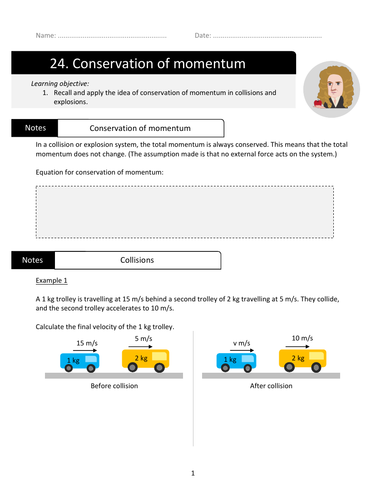 conservation of momentum gcse physics