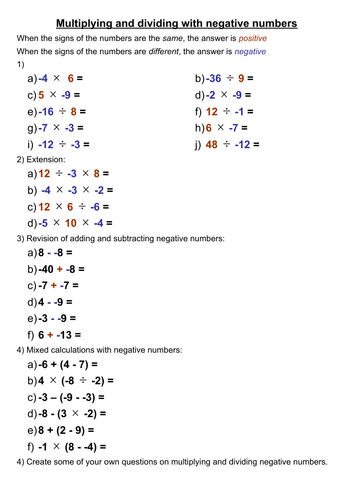 negative-numbers-teaching-resources