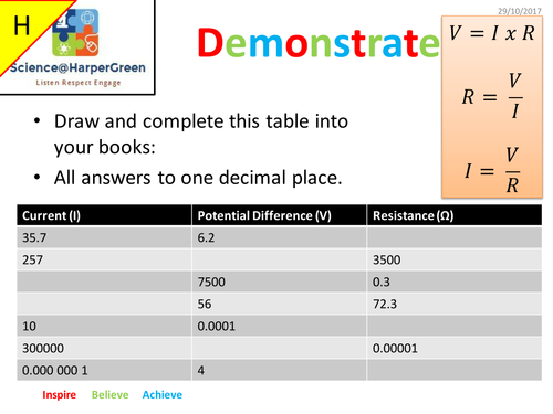 Lesson 5 - Current and Resistance - KS3 Electricity