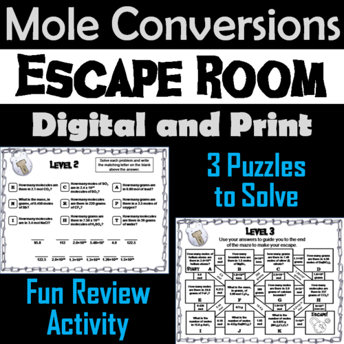 Mole Conversions Escape Room