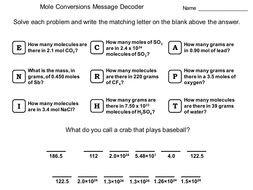 Molecular Mass And Mole Calculations Worksheet Answers - Worksheet List