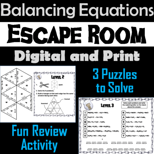 Balancing Chemical Equations Escape Room