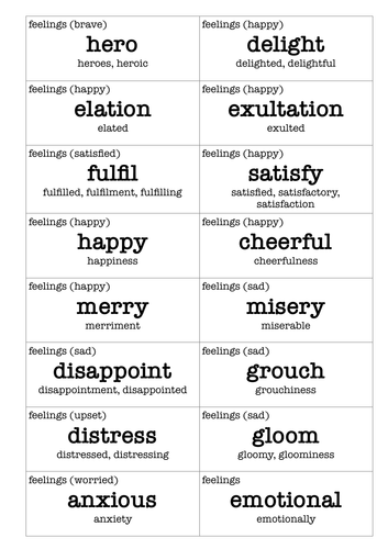 Synonym Cards Teaching Resources