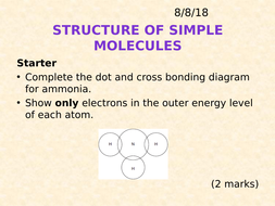 AQA Chemistry Topic 3: Structure of Simple Molecules | Teaching Resources