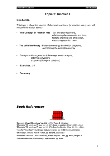 Edexcel chemistry Topic 9: Kinetics I