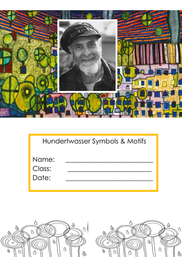 Art Home Learning Hundertwasser Symbols exploration worksheets & activity.