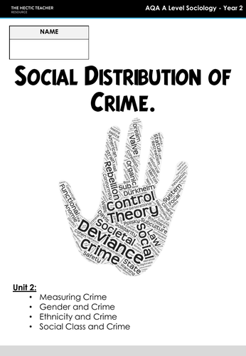 AQA A Level Sociology - Independent Study Booklet - Social Distribution ...