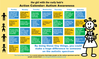 Autism Action Calendar - The Curly Hair Project Autism Resources ...