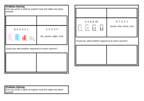 Counting backwards, Autumn Block 1, Year 1