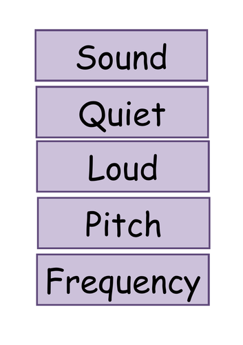 Display vocabulary sound ks 2 science topic