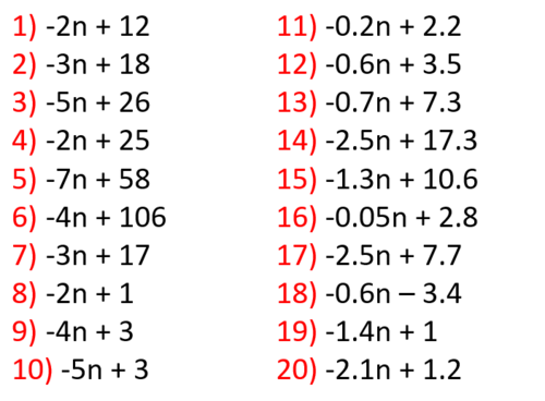 Nth Term Of A Decreasing Arithmetic Sequence Teaching Resources