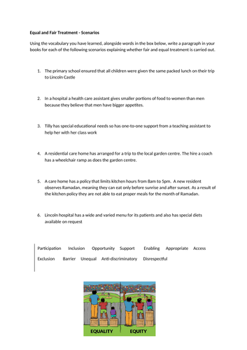 OCR Cambridge National Level 1/2 Health and Social Care RO21 Exam LO1 ...