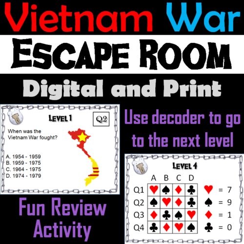 Vietnam War: Escape Room - Social Studies