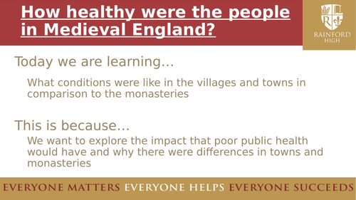 How healthy were people in medieval england - KS3 suitable for AQA 8145