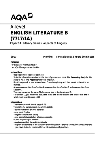 Ib english literature paper 1 sample answers image