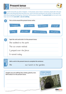 present tense worksheet year 2 spag teaching resources