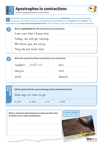 Contractions worksheet grade 7 picture