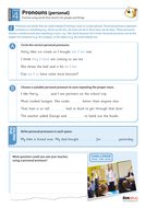 Personal pronouns worksheet - Year 4 Spag | Teaching Resources
