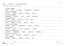 vocabulary question sheets year 6 spag teaching resources