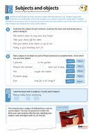 subjects and objects worksheet year 6 spag teaching resources