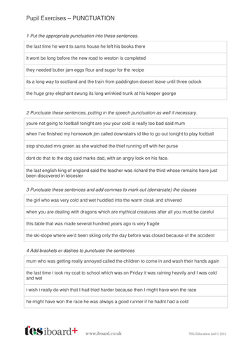 punctuating speech activity year 6