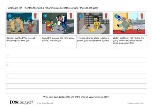 punctuating direct speech year 6 worksheet