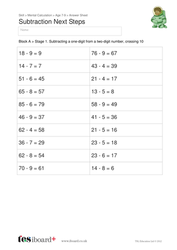 Subtraction within 1000 Question Sheets - KS2 Number | Teaching Resources