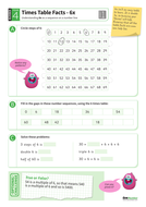 6 times tables sequence worksheet ks2 number teaching