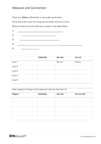 Measure And Conversion Worksheet Ks2 Measurement Teaching Resources