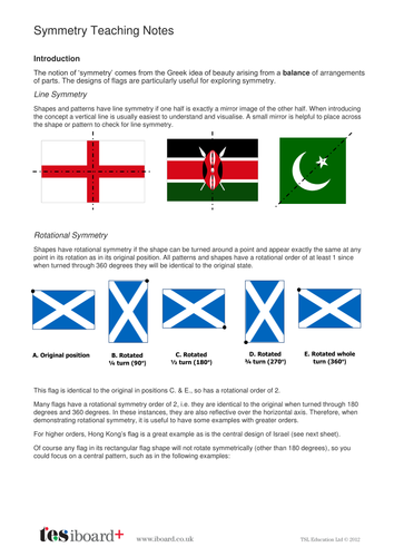 Flag Symmetry Worksheet - KS2 Geometry | Teaching Resources