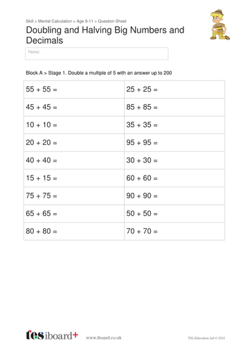 doubling and halving problem solving ks2