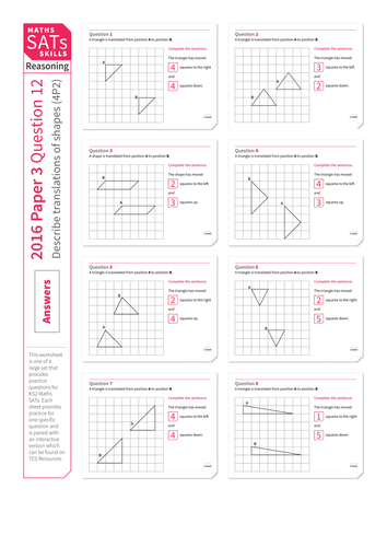 Describe translations of shapes - KS2 Maths Sats Reasoning - Practice