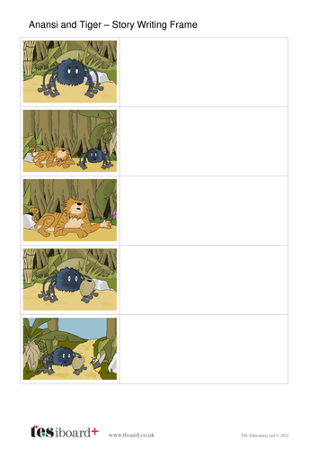Anansi and Tiger Story Writing Frame Worksheet - KS1 Literacy ...