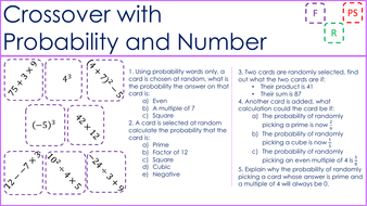 Crossover with Probability and Number by Mentor4Maths | Teaching Resources