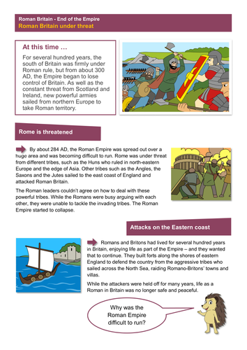 Under Threat Worksheet Roman Britain KS2 Teaching Resources