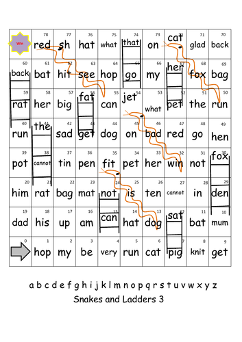 Snakes and ladders phonics | Teaching Resources