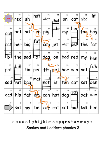 Snakes and ladders phonics | Teaching Resources