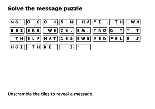 Solve the message puzzle from Oskar Schindler