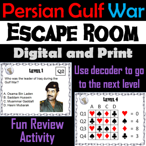 Persian Gulf War: Escape Room - Social Studies