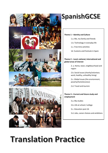 Spanish GCSE - Spanish to English translations (Foundation + Higher). Perfect for home learning.